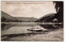 Scanno  l''Aquila  il lago con la barca da pesca a m. 930