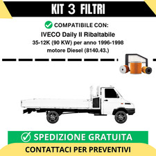 Kit 3 Filtri Tagliando per IVECO Daily II Ribaltabile 35-12K 90 kw Diesel 199...