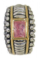 Rosa anello argento - cz, &
