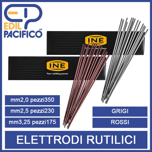 Elettrodi rutilici rossi grigi
