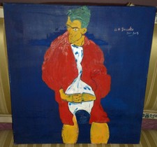 MAN in RED JACKET painted with