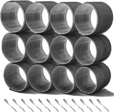 24 Pezzi Bigodini Set, 12 Pezzi 64MM Bigodini Grandi Rulli Non Riscaldati Autoad