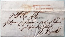 Italia Vorphila 1854 Lettera Posta SALERNO Regno di Napoli Conte Giusso d Galdo