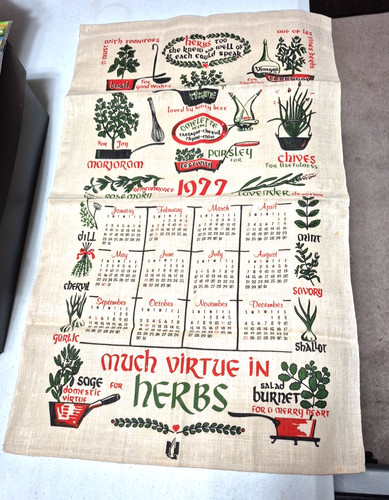 Calendario asciugamani vintage