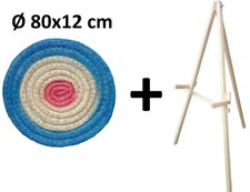 Tiro Con L'Arco Bersaglio di paglia Ø 80 x 12 cm dipinto + stand in legno