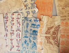 Lotto cartaceo ritagli riviste antiche disegni schemi da ricamo filo punto croce