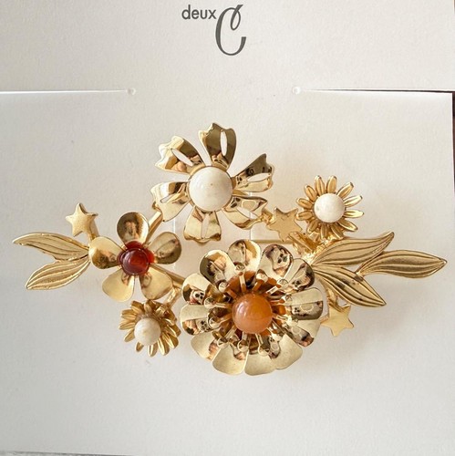 Deux spilla fiore - deux, oro