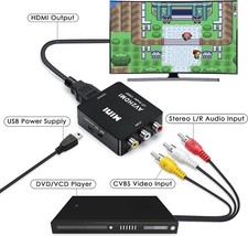 Adattatore da RCA a HDMI Convertitore da Mini AV RCA CVBS a HDMI Video Audio 108