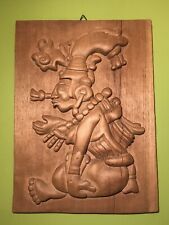 Tavoletta in legno di cedro Yum Hax Angel Ruiz Novelo arte messicana vintage