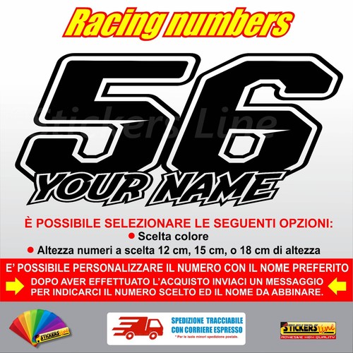 Adesivi numero gara nome