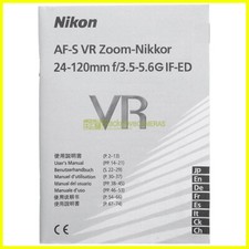 Manuale per Nikon AF-S Nikkor 24/120mm f3,5-5,6 G IF ED VR Italiano, E G F S J