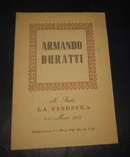 1948 Armando Buratti Invito alla Mostra allo Studio La Finestra, Roma Raro
