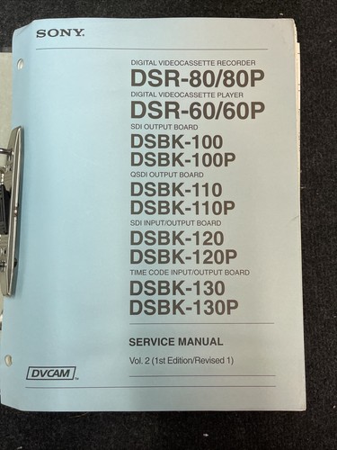 Sony dsr 80p - dsr-80p, manuale