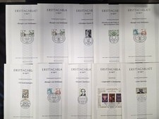 ERSTTAGSBLATT Der Deutschen Bundespost lotto da 43 pezzi anno 1977 German Stamps