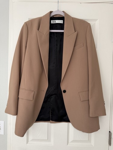 Zara women beige blazer m - women’s,