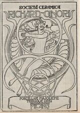 PUBBLICITA1919 SOCIETA' CERAMICA RICHARD GINORI PORCELLANE MAIOLICHE GRES MILANO