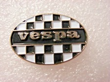 Vespa pin badge. Oval check