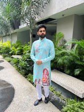 Kurta In Cotone E Seta Con