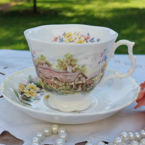 Tazza piattino primavera - e,