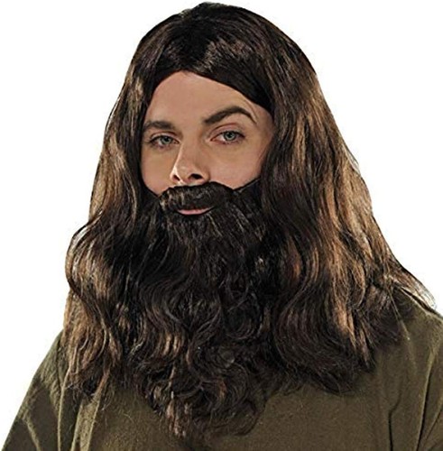 Parrucca marrone barba gesù - barba,