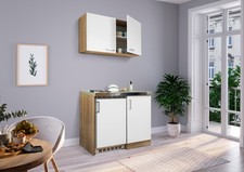 Cucina mini cucina singola angolo cottura dispensa rovere bianco Levin 100 cm Respkta