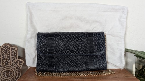 Borsa pelle nera serpente - in,