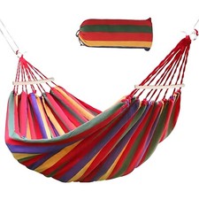 AMACA DA GIARDINO IN LEGNO SINGOLA COLORATA SACCA COTONE CAMPEGGIO TENDA TESSUTO