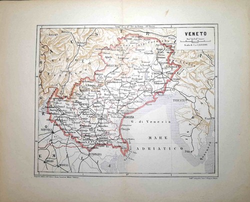 Carta geografica antica veneto - carta,