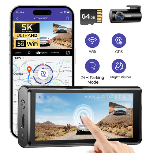 Azdome dual dash cam - dash,