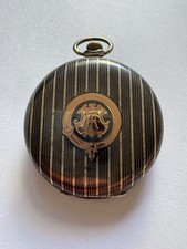 Orologio da tasca in argento smaltato con riporto oro 18kt