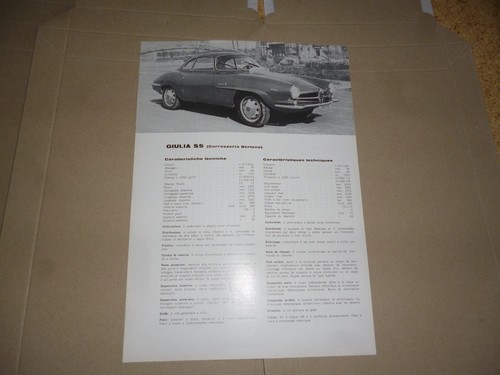 Alfa romeo giulia - ss, depliant