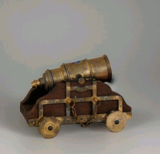 Vintage 80 Modellismo Statico CANNONE NAVALE Tardo Medioevo Tedesco in Ottone