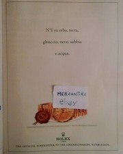 WIMBLEDON ROLEX 18 CT ORO RARA PUBBLICITÀ ADVERTISING WERBUNG ITALIAN CLIPPING
