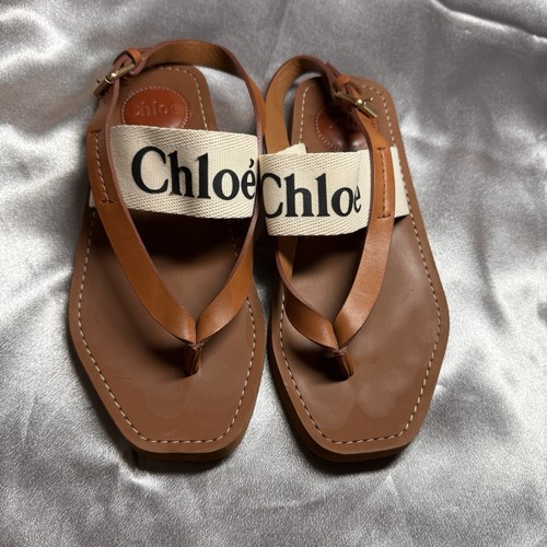 Chloe sandalo piatto - chloe, legnoso