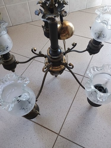 Lampadario ottone vintage - lampadario,