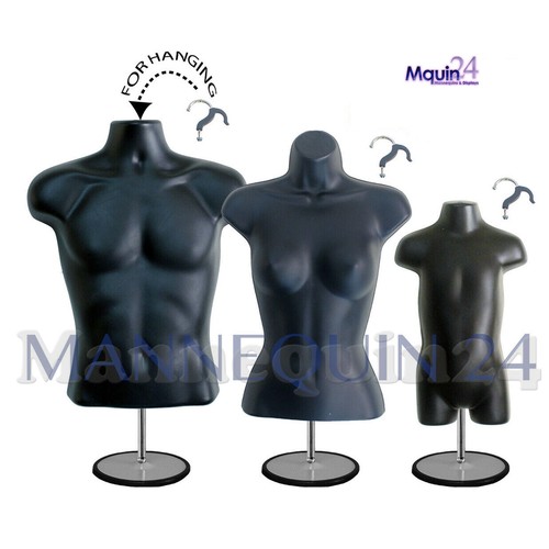 Torsi manichino nero maschio - 3,