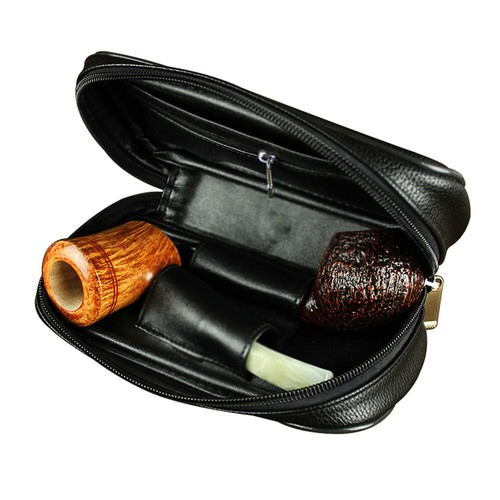 Leather tobacco pouch - tobacco, portable
