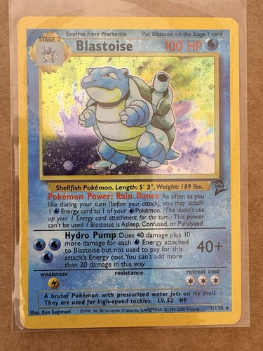 Pokémon blastoise 130 holo - pokémon, 2/130