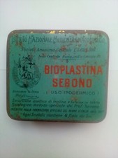 SCATOLA DI LATTA LITOGRAFATA BIOPLASTINA SERONO FIALE ANNI 40/60 