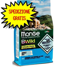 MONGE CANE CROCCHETTA BWILD GRAIN FREE MINI ADULTO ACCIUGHE PATATE PISELLI 2,5KG