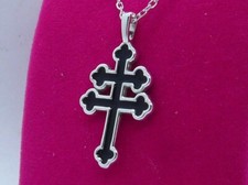 COLLANA CROCE LORENA ARGENTO 925 MAGNUM PI NECKLACE LORRAINE PENDANT ENAMEL