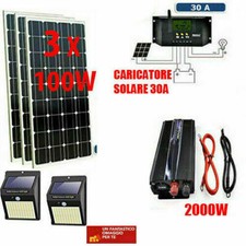 Kit Fotovoltaico 3KW Pwm Inverter 2000W Pannello Solare 300W regolatore 30 amp