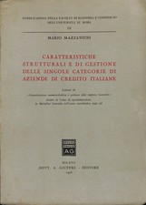 Caratteristiche strutturali di gestione delle categorie di aziende credito