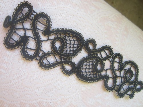 Bracciale gioiello pizzo nero - pizzo,
