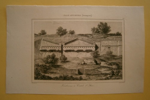 Stampa 1850 tombe etrusche - stampa,