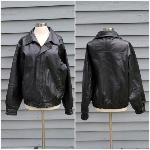Cappotto auto pelle nero