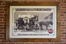 Levis quadro vintage antico levi's da Collezione legno con carta stampata 1990 e