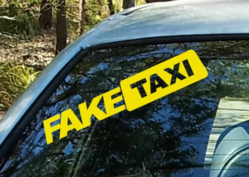 Fake taxi sticker decal funny - fake,