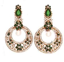 Orecchini lampadario INDIANO - VERDE Lucy - NUOVI