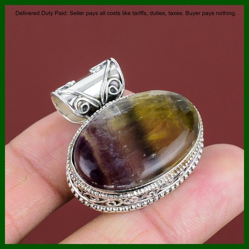 Ciondolo ovale multi fluorite